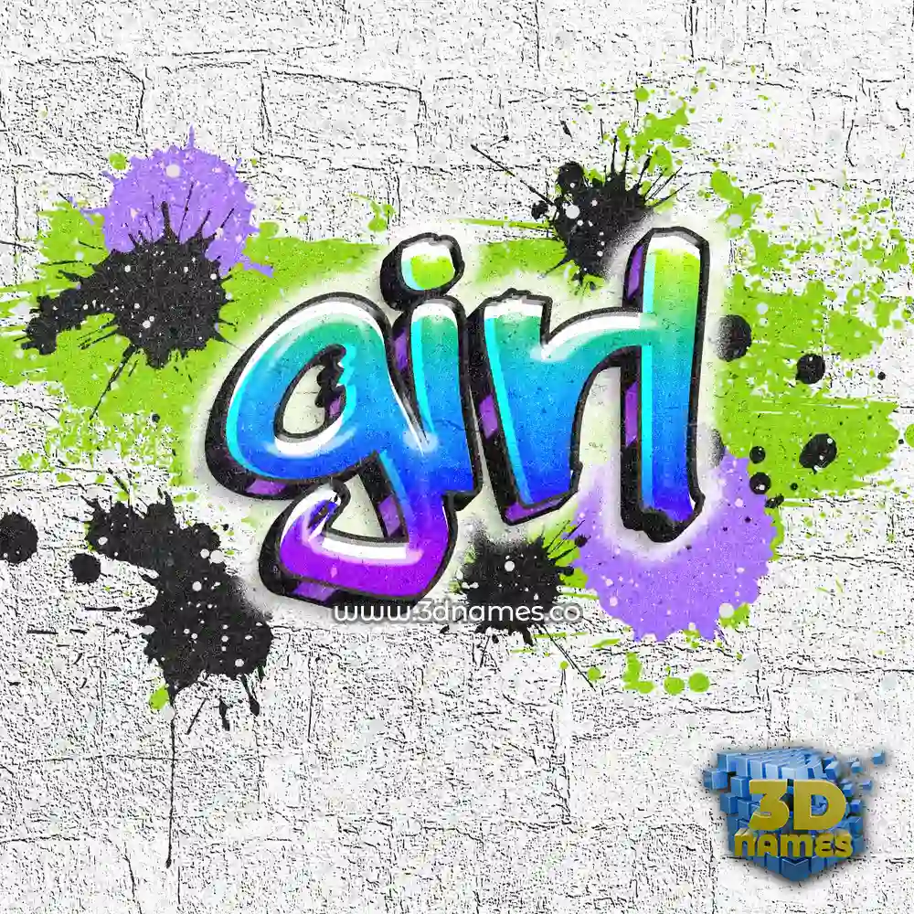 girl in Graffiti Grunge style - 3D name wallpaper