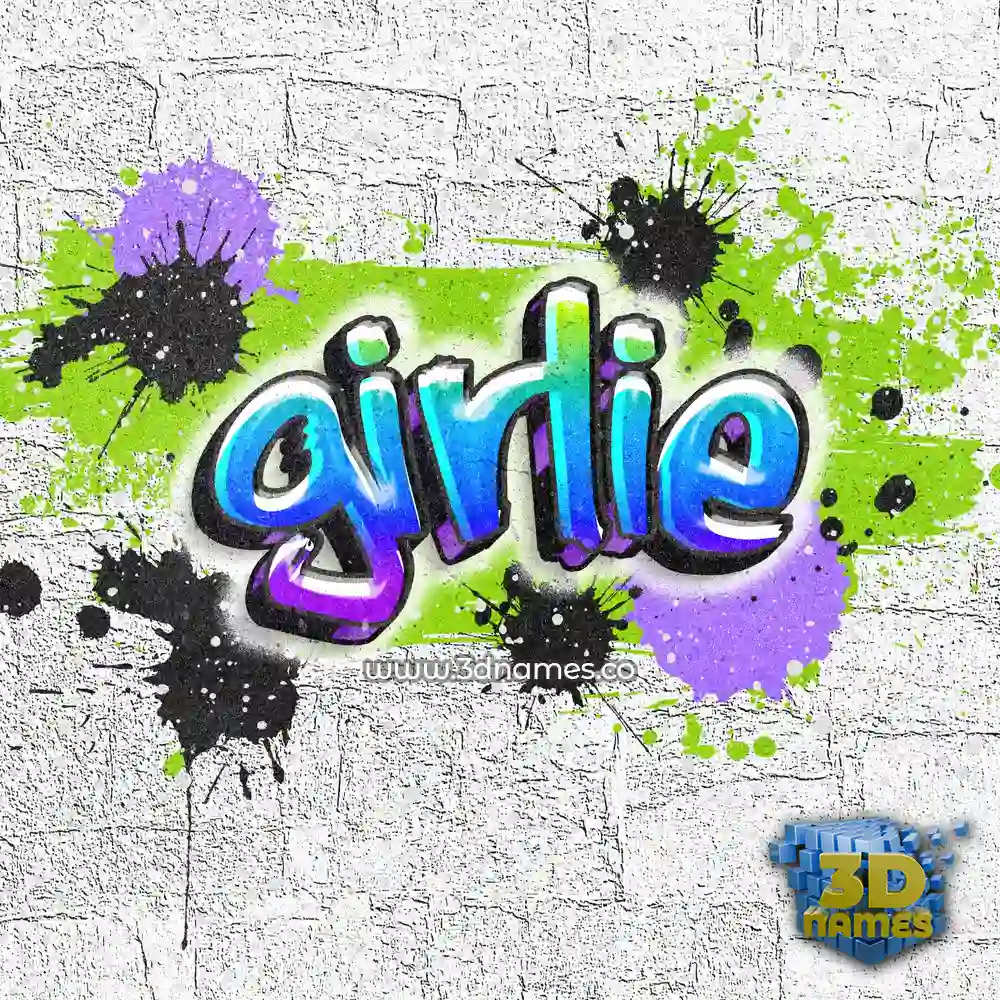 girlie in Graffiti Grunge style - 3D name wallpaper