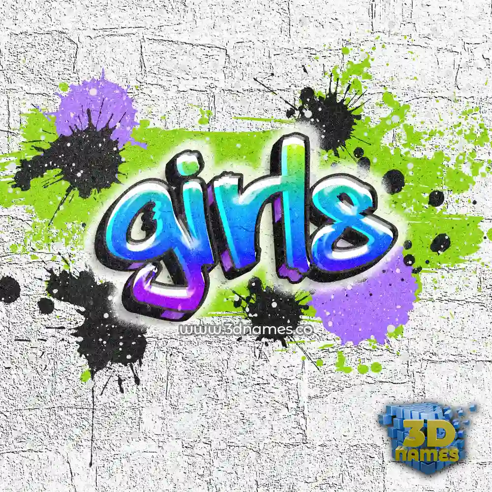 girls in Graffiti Grunge style - 3D name wallpaper