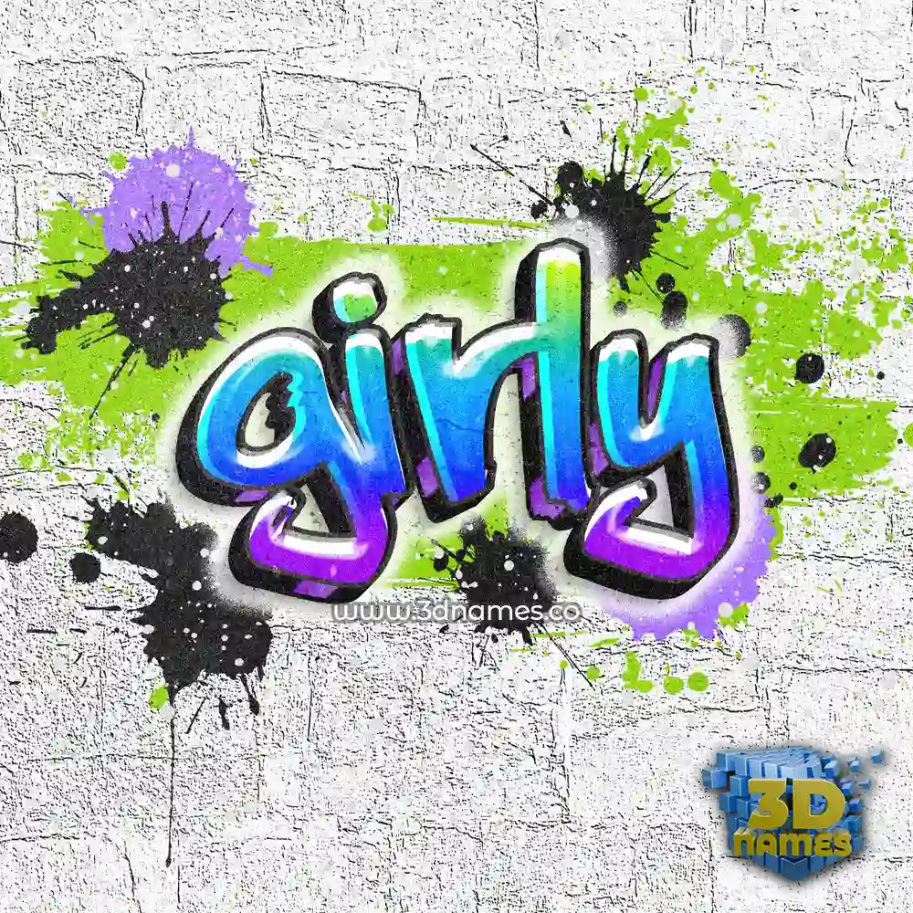 girly in Graffiti Grunge style - 3D name wallpaper