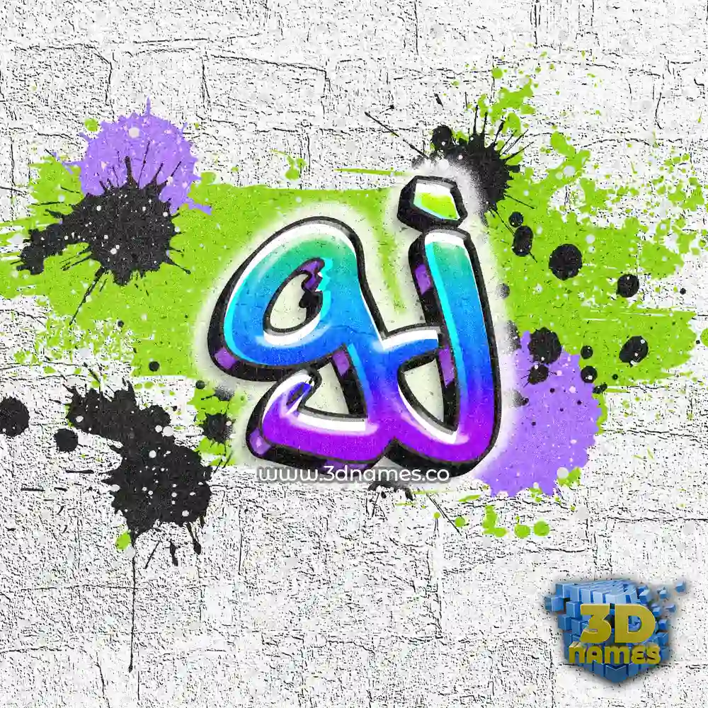 gj in Graffiti Grunge style - 3D name wallpaper