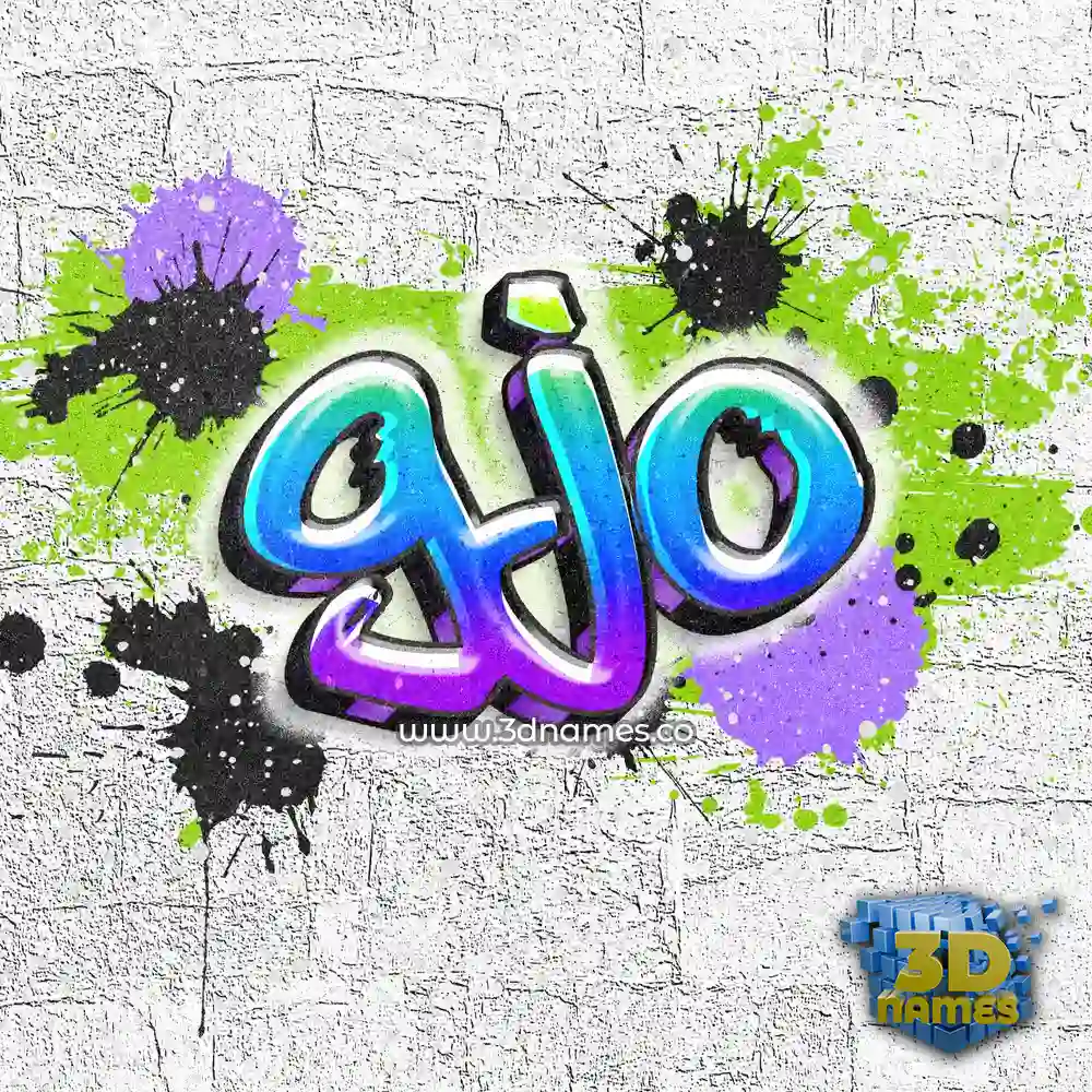 gjo in Graffiti Grunge style - 3D name wallpaper