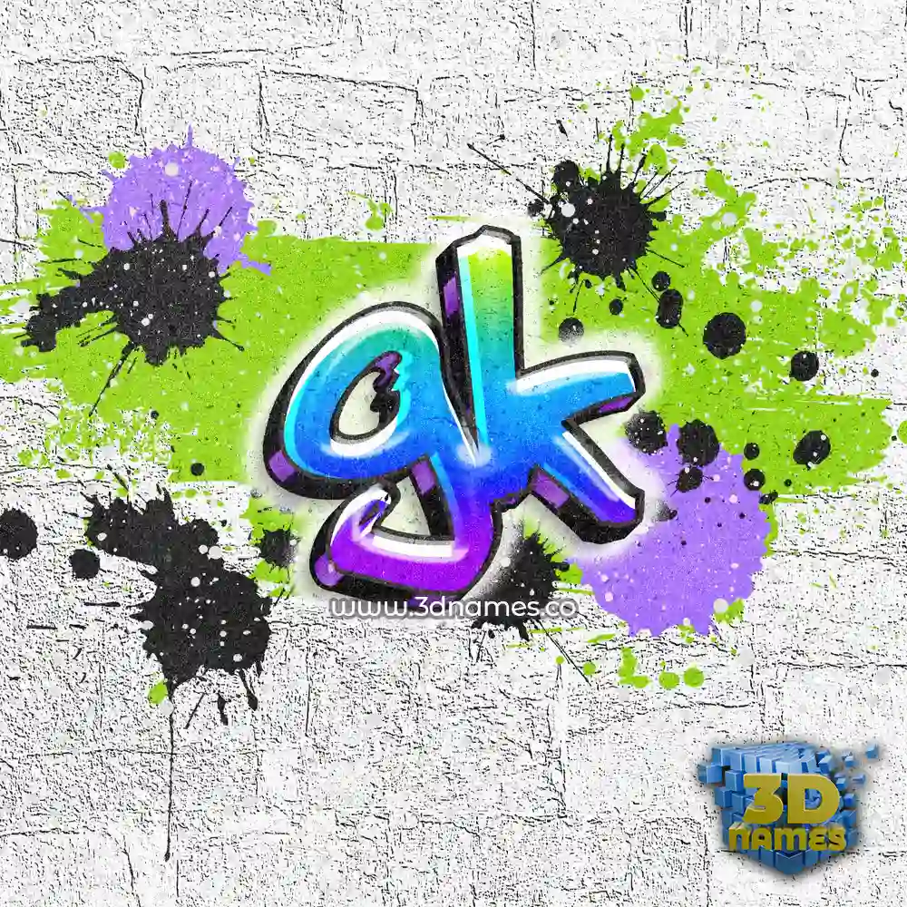gk in Graffiti Grunge style - 3D name wallpaper
