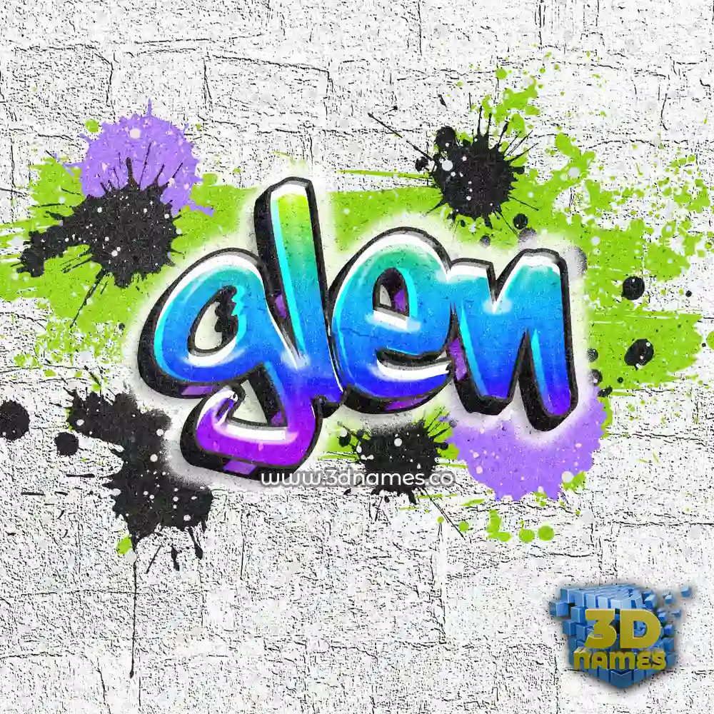 glen in Graffiti Grunge style - 3D name wallpaper