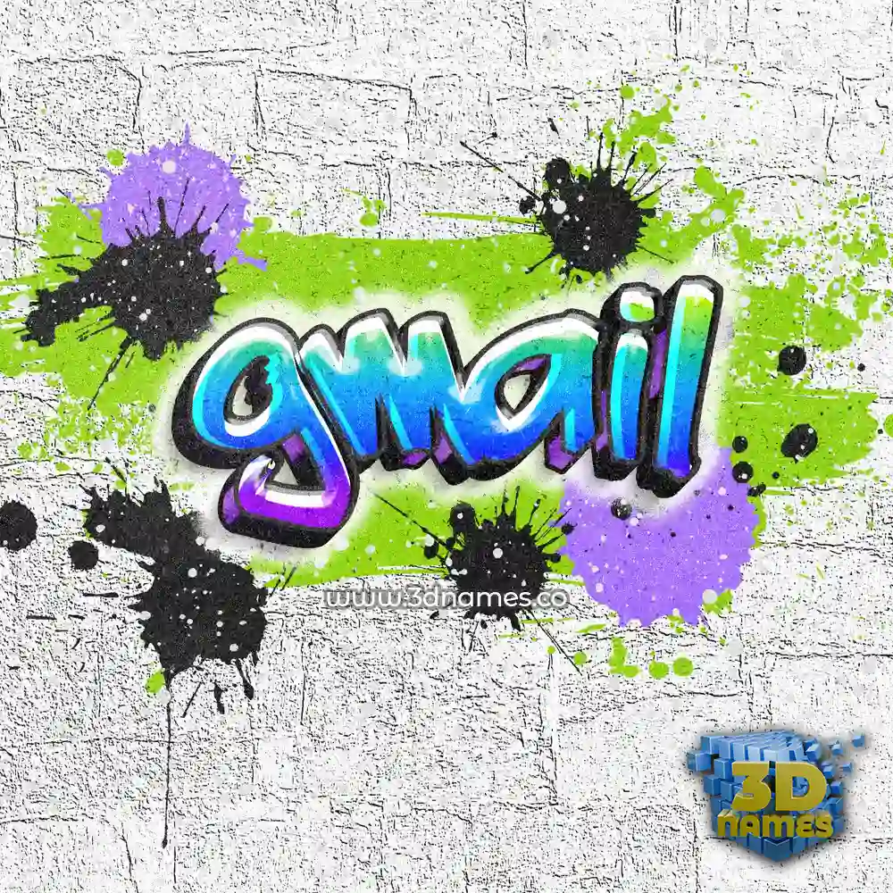 gmail in Graffiti Grunge style - 3D name wallpaper