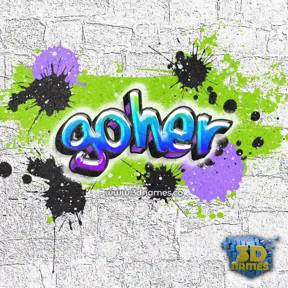 goher in Graffiti Grunge style - 3D name wallpaper