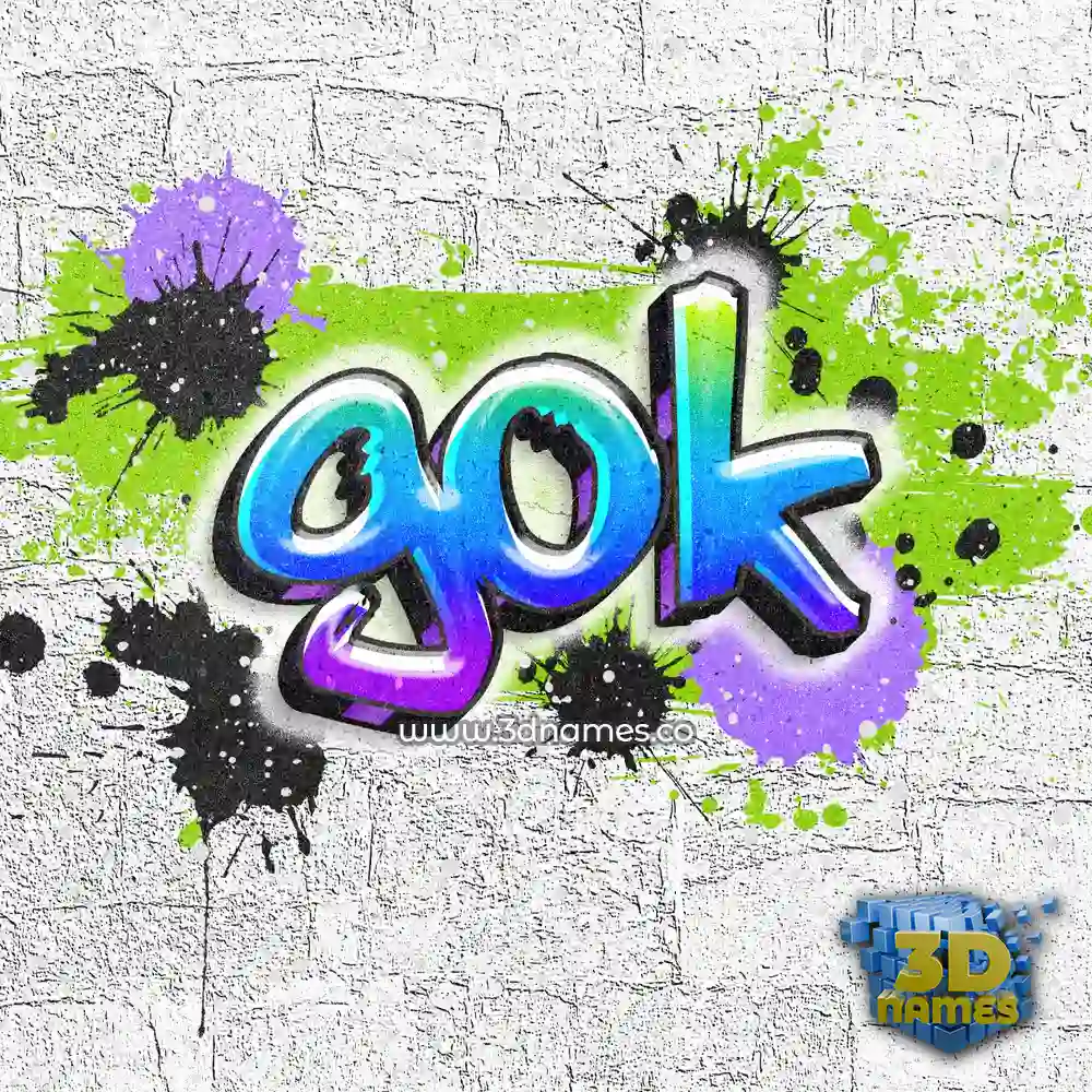 gok in Graffiti Grunge style - 3D name wallpaper