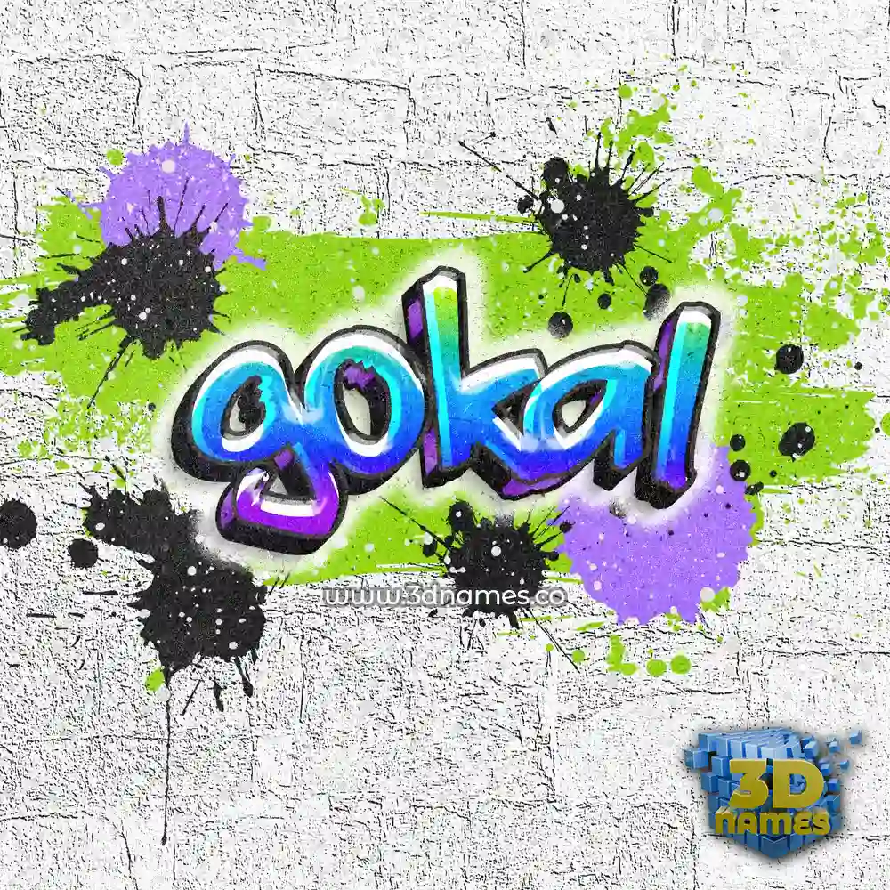 gokal in Graffiti Grunge style - 3D name wallpaper