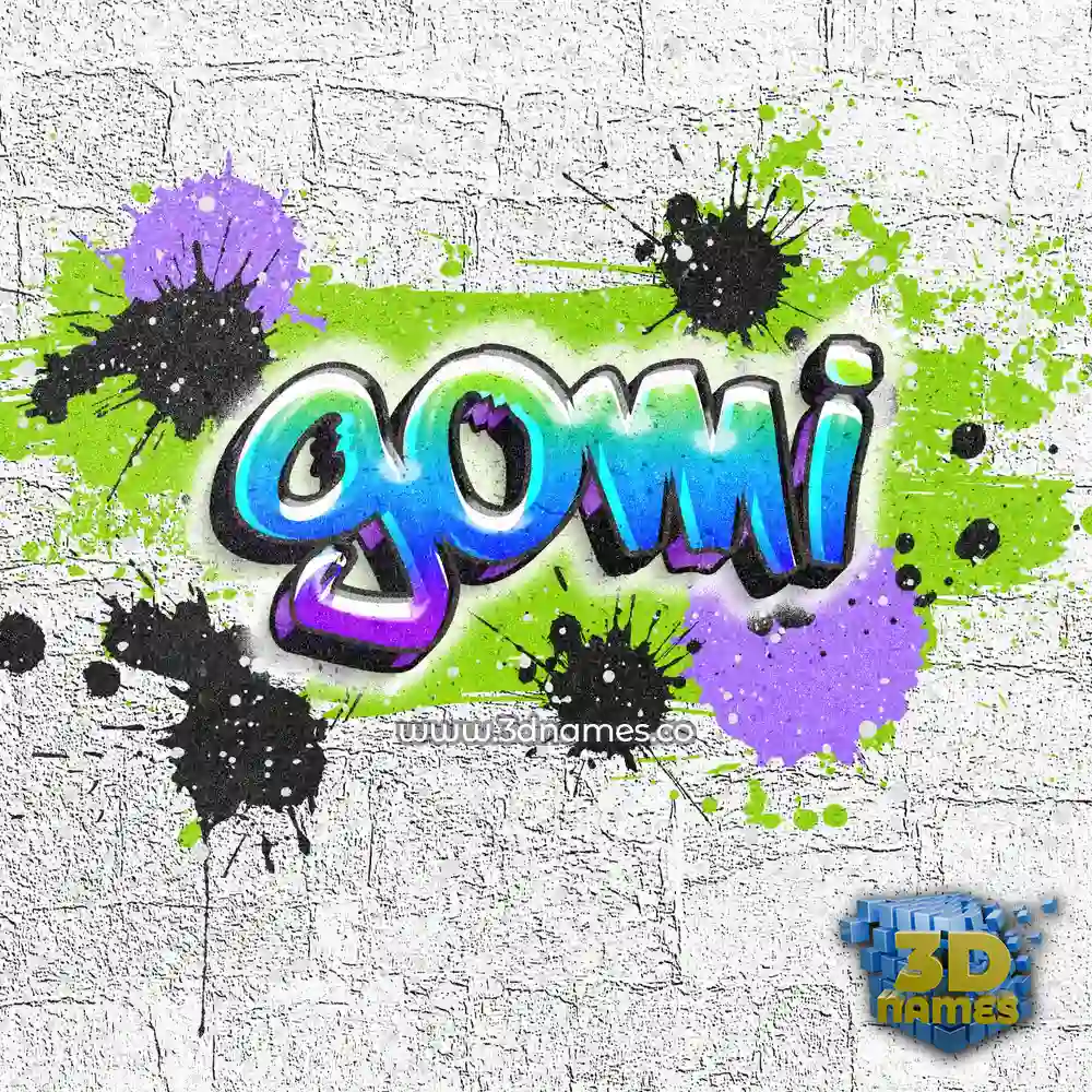 gomi in Graffiti Grunge style - 3D name wallpaper