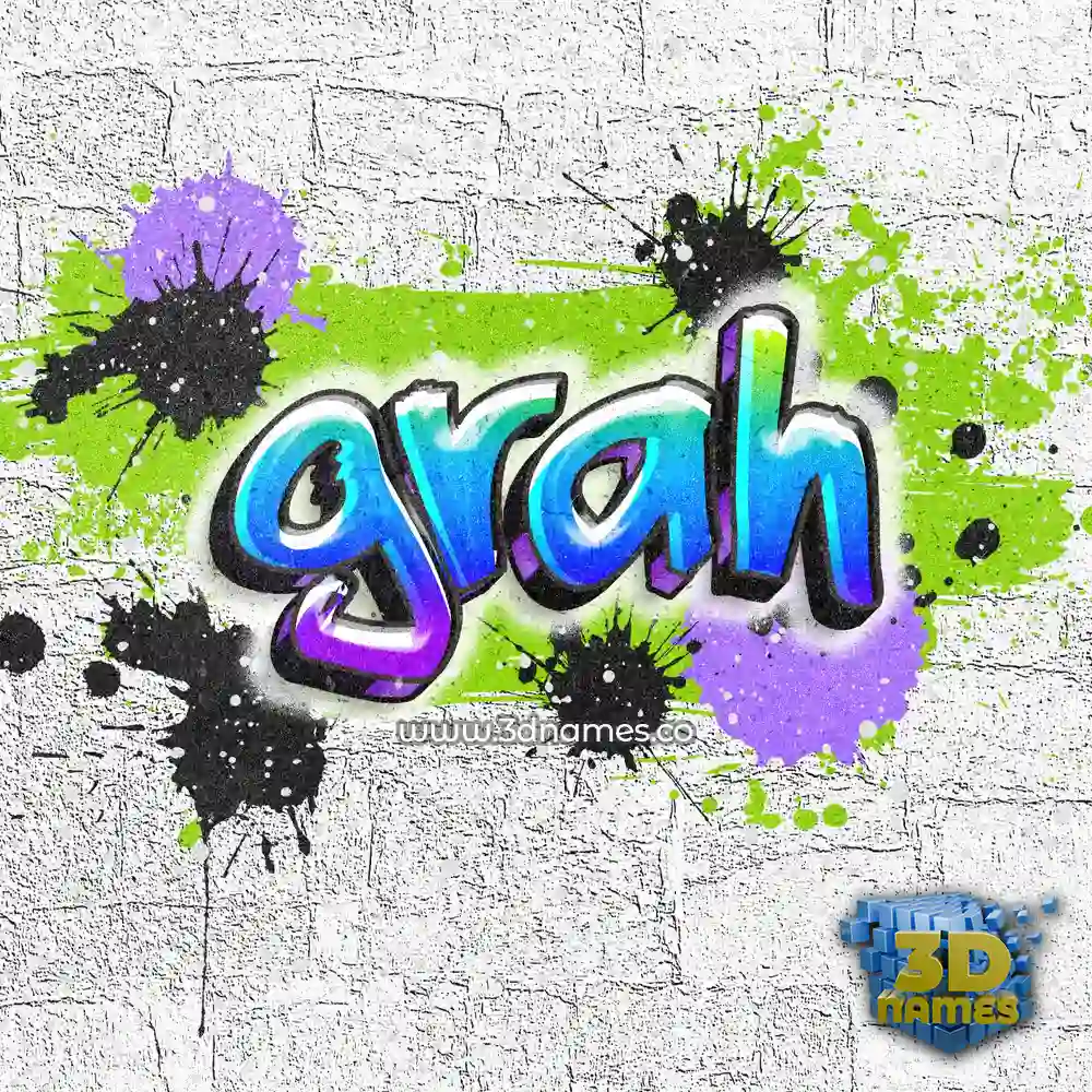 grah in Graffiti Grunge style - 3D name wallpaper
