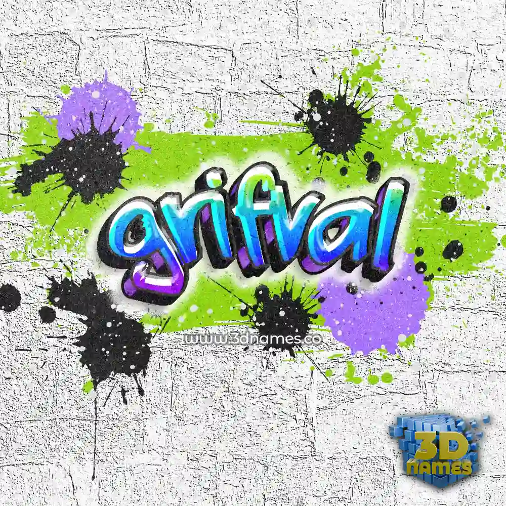grifval in Graffiti Grunge style - 3D name wallpaper