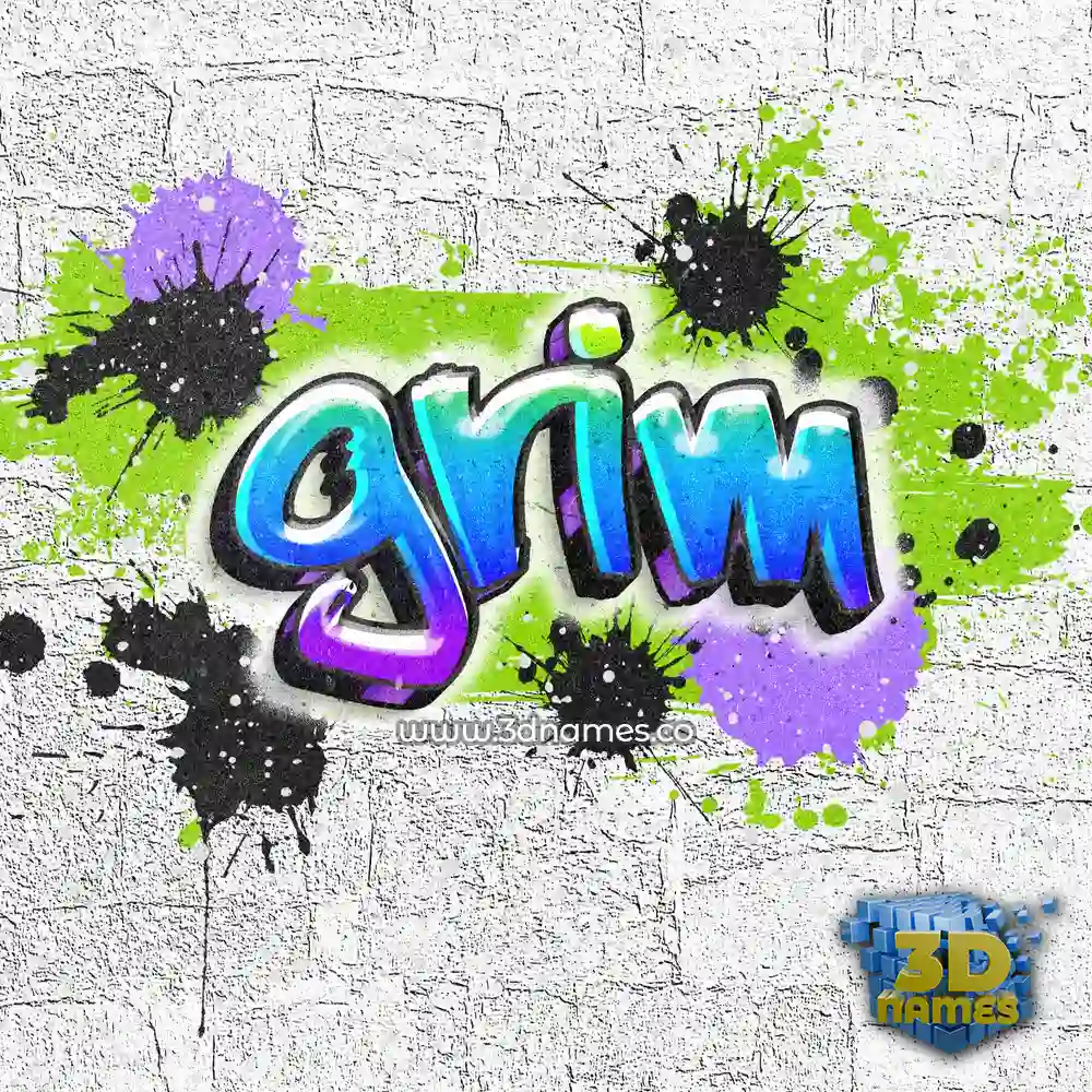 grim in Graffiti Grunge style - 3D name wallpaper