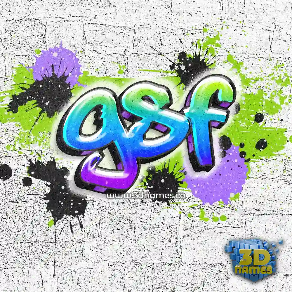 gsf in Graffiti Grunge style - 3D name wallpaper