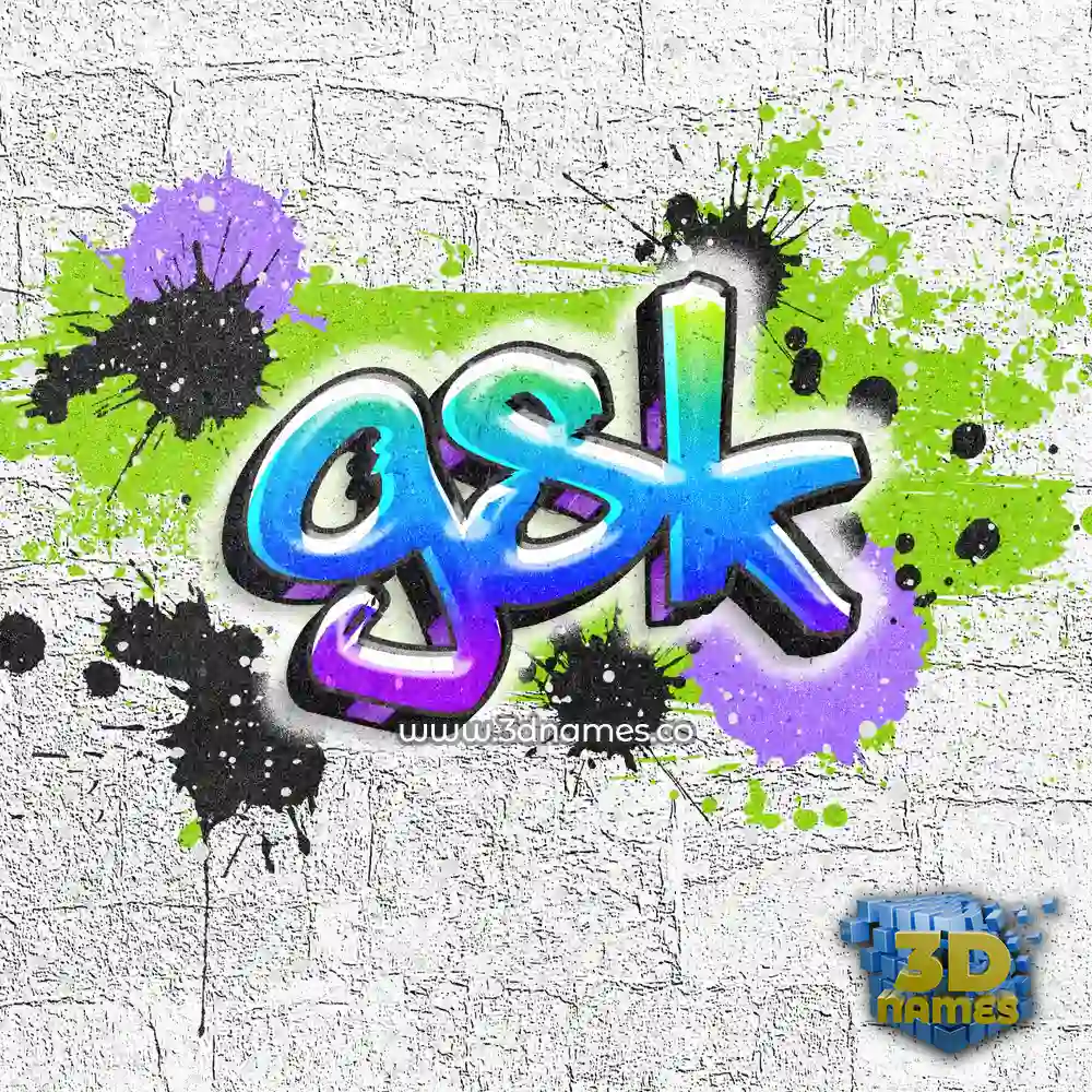 gsk in Graffiti Grunge style - 3D name wallpaper