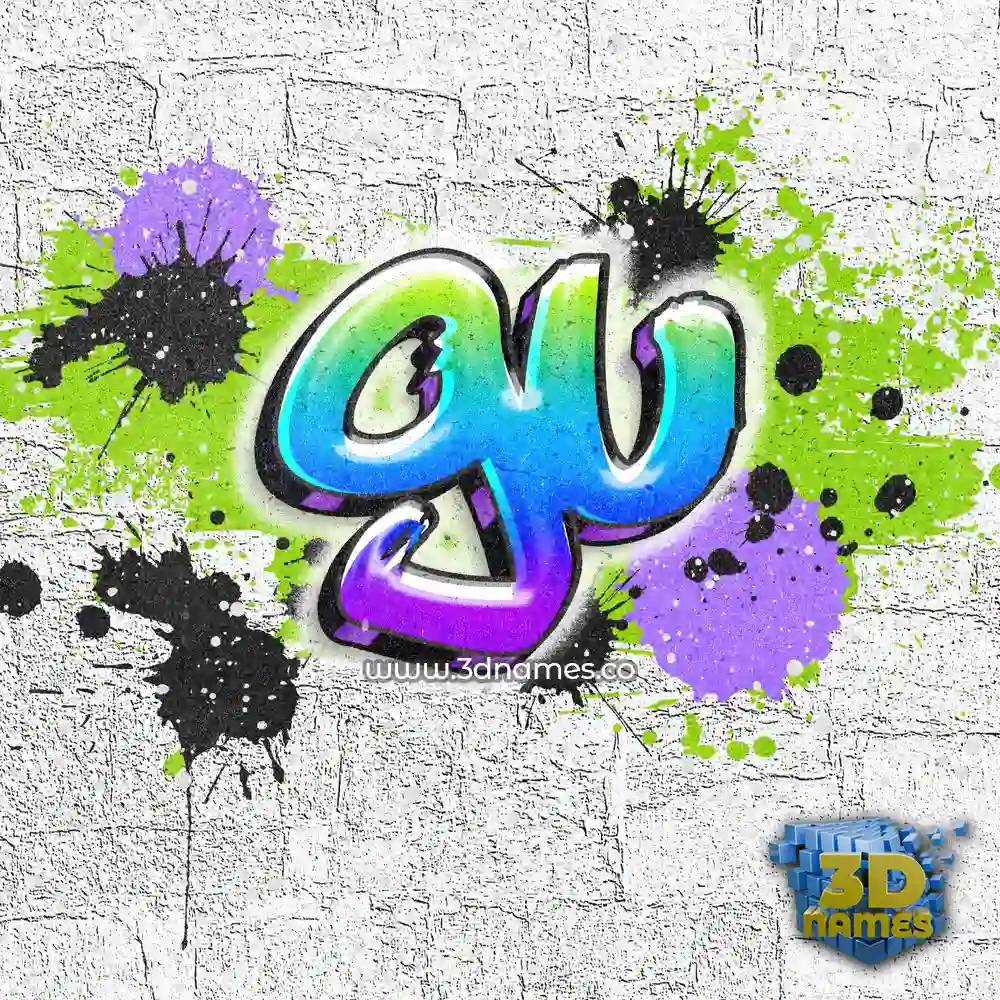 gu in Graffiti Grunge style - 3D name wallpaper