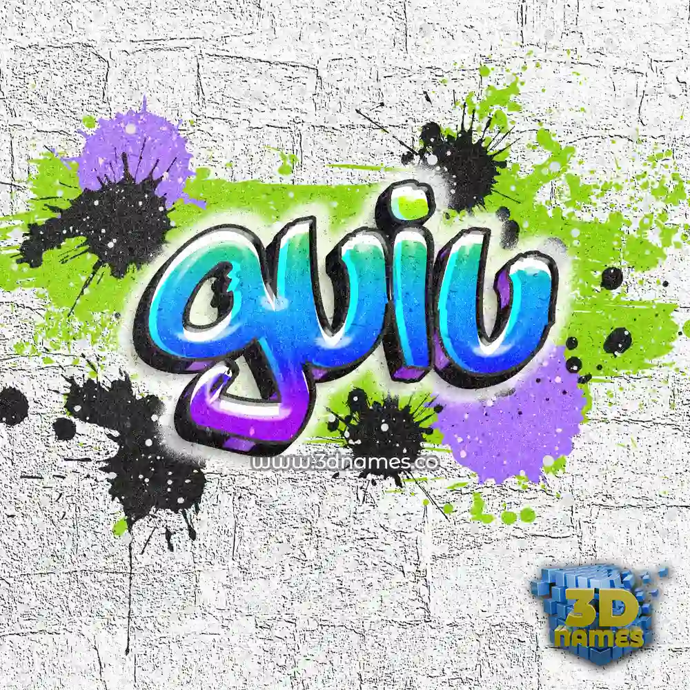 guiu in Graffiti Grunge style - 3D name wallpaper