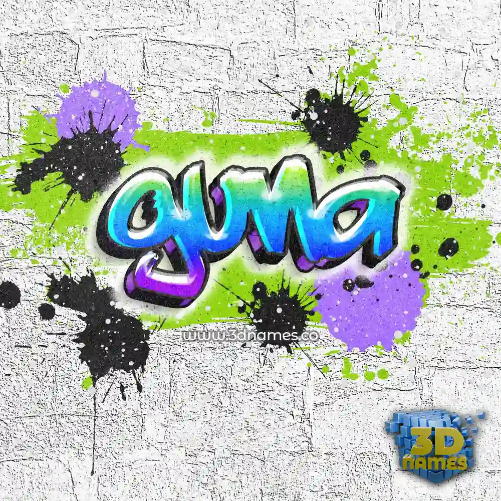guna in Graffiti Grunge style - 3D name wallpaper