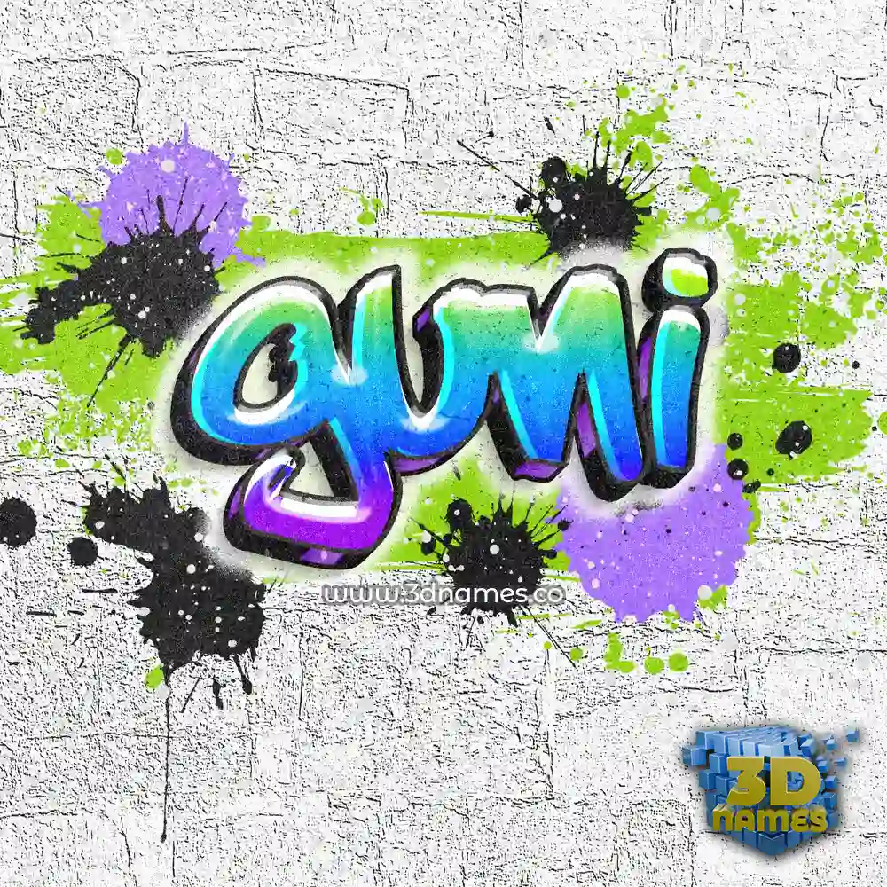 guni in Graffiti Grunge style - 3D name wallpaper