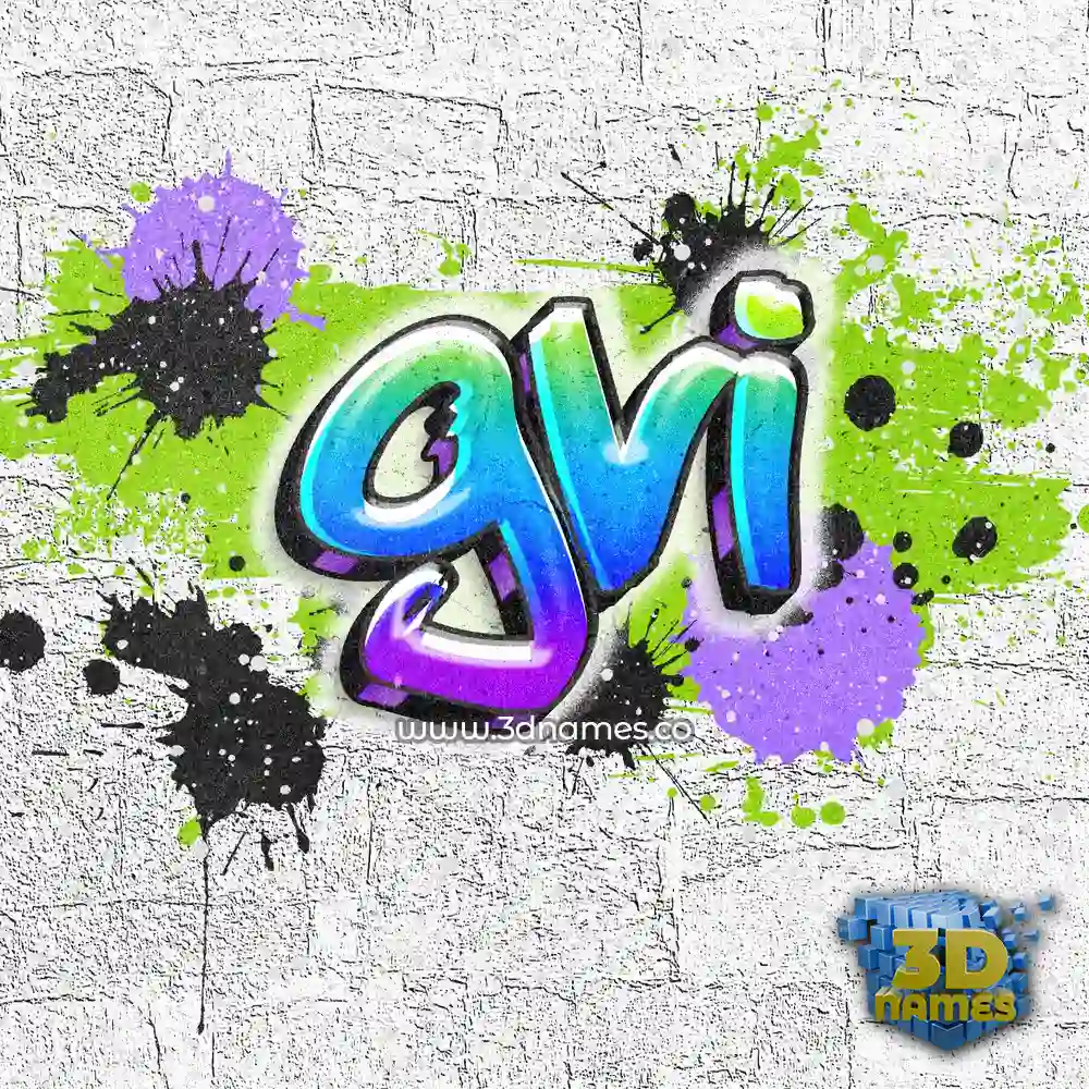 gvi in Graffiti Grunge style - 3D name wallpaper