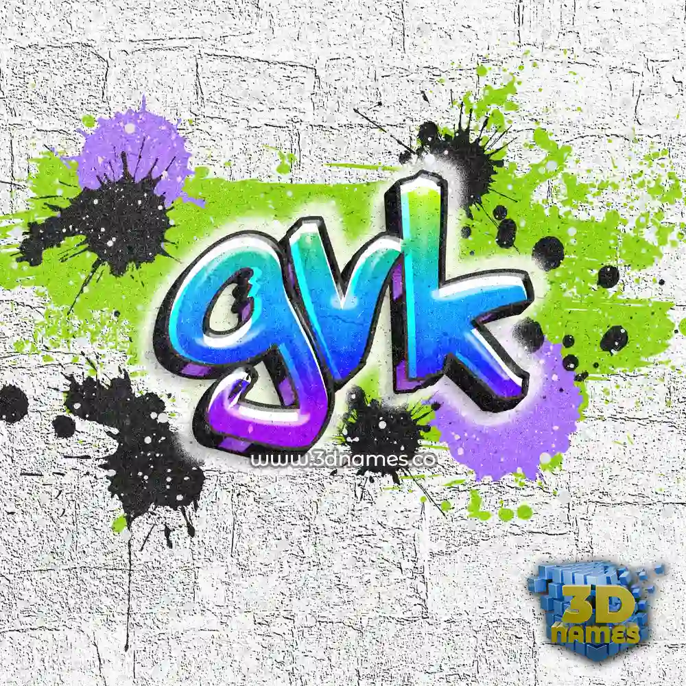 gvk in Graffiti Grunge style - 3D name wallpaper