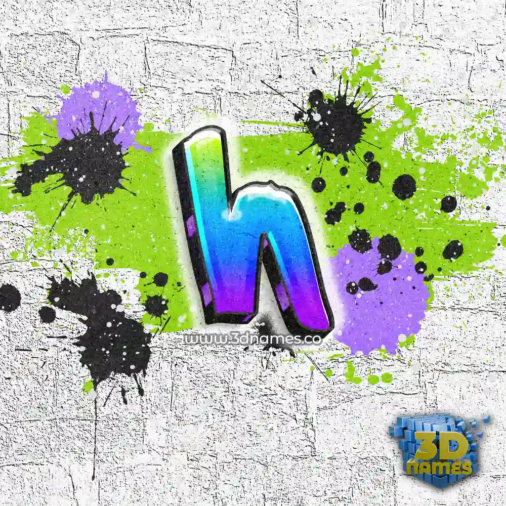 h in Graffiti Grunge style - 3D name wallpaper