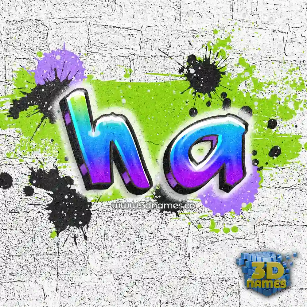 h a in Graffiti Grunge style - 3D name wallpaper