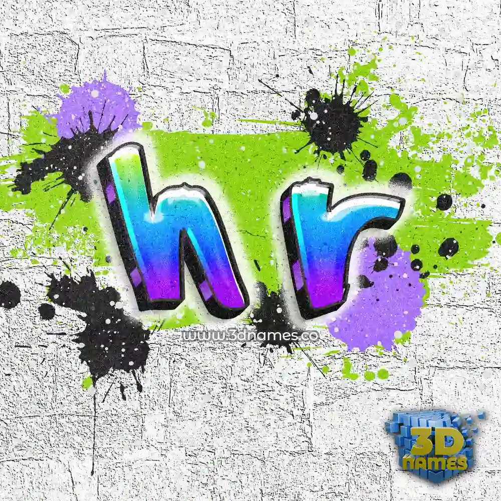 h r in Graffiti Grunge style - 3D name wallpaper