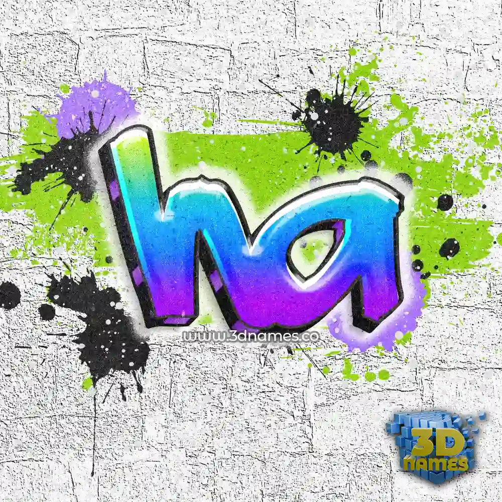 ha in Graffiti Grunge style - 3D name wallpaper