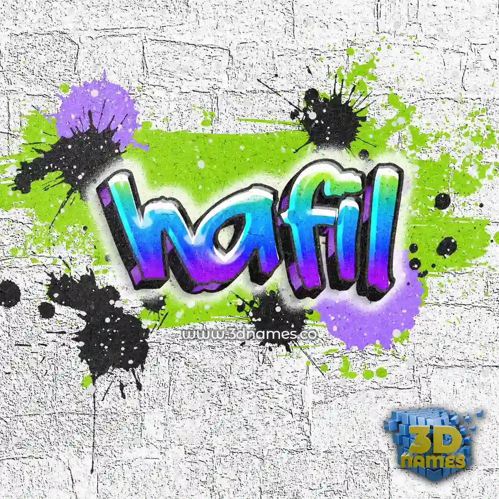 hafil in Graffiti Grunge style - 3D name wallpaper