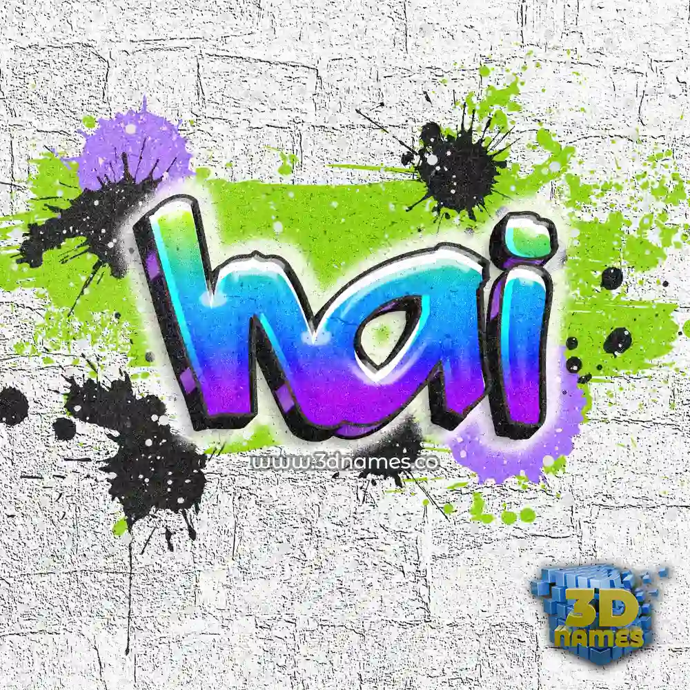 hai in Graffiti Grunge style - 3D name wallpaper