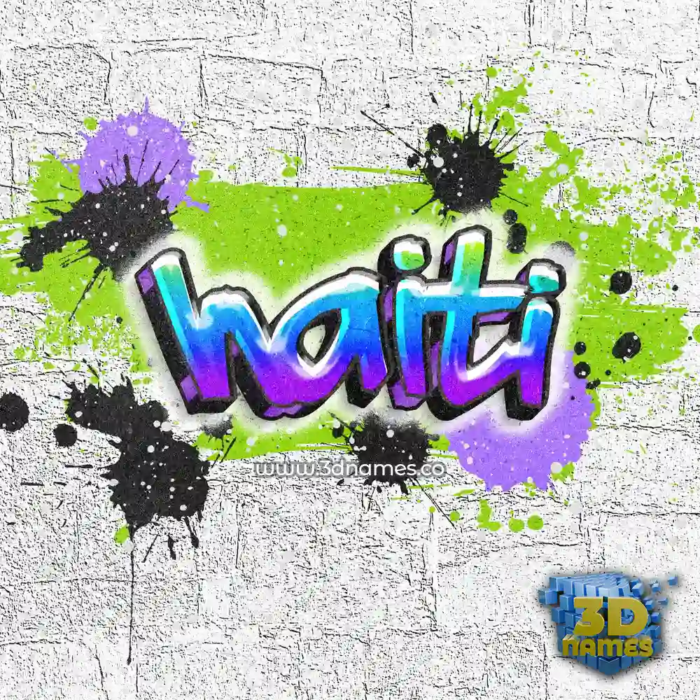haiti in Graffiti Grunge style - 3D name wallpaper