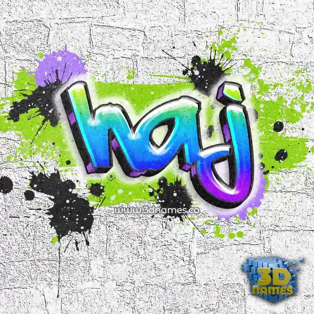 haj in Graffiti Grunge style - 3D name wallpaper