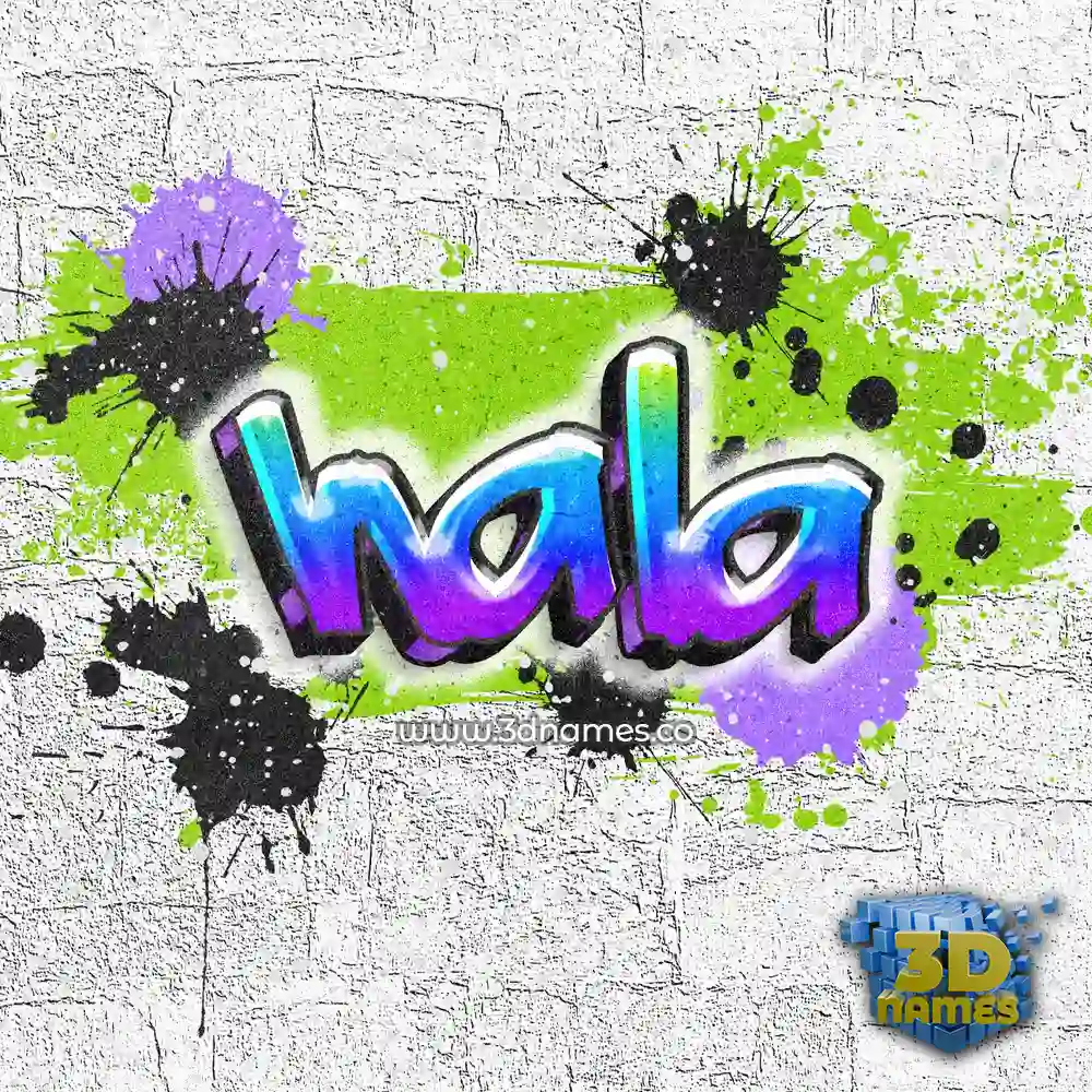 hala in Graffiti Grunge style - 3D name wallpaper