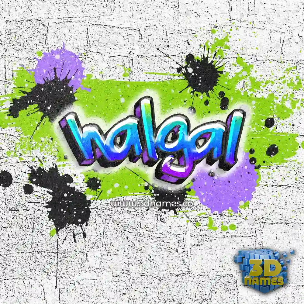halgal in Graffiti Grunge style - 3D name wallpaper