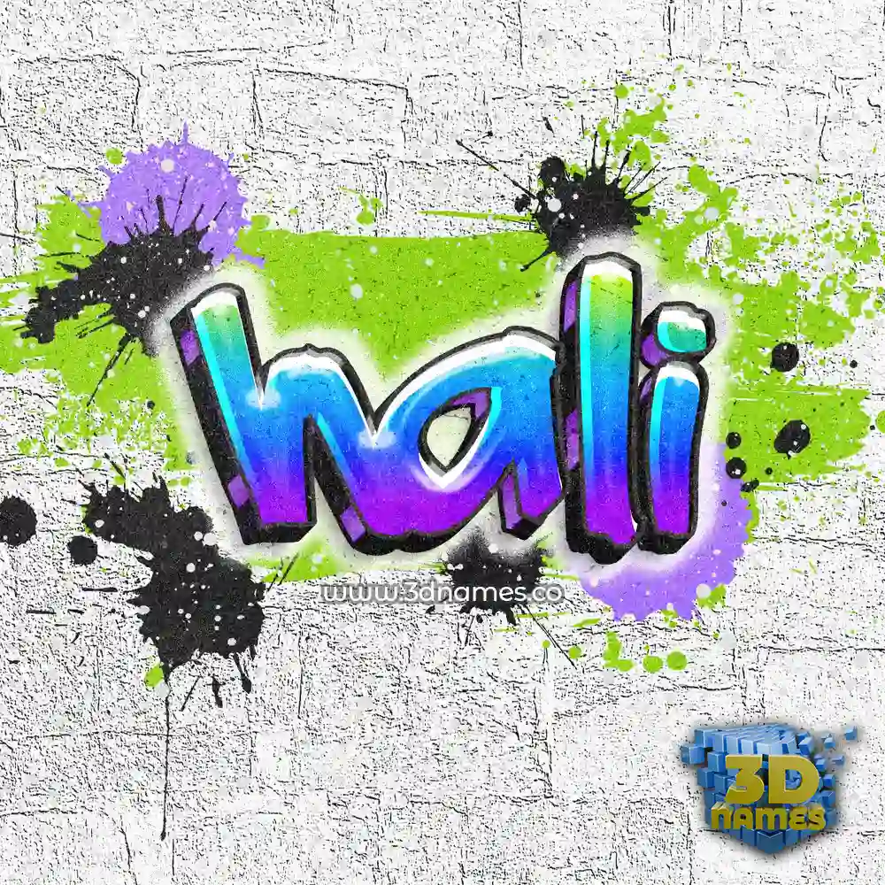 hali in Graffiti Grunge style - 3D name wallpaper