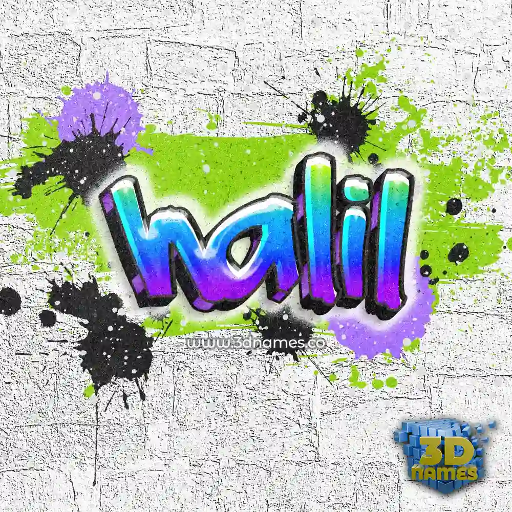 halil in Graffiti Grunge style - 3D name wallpaper