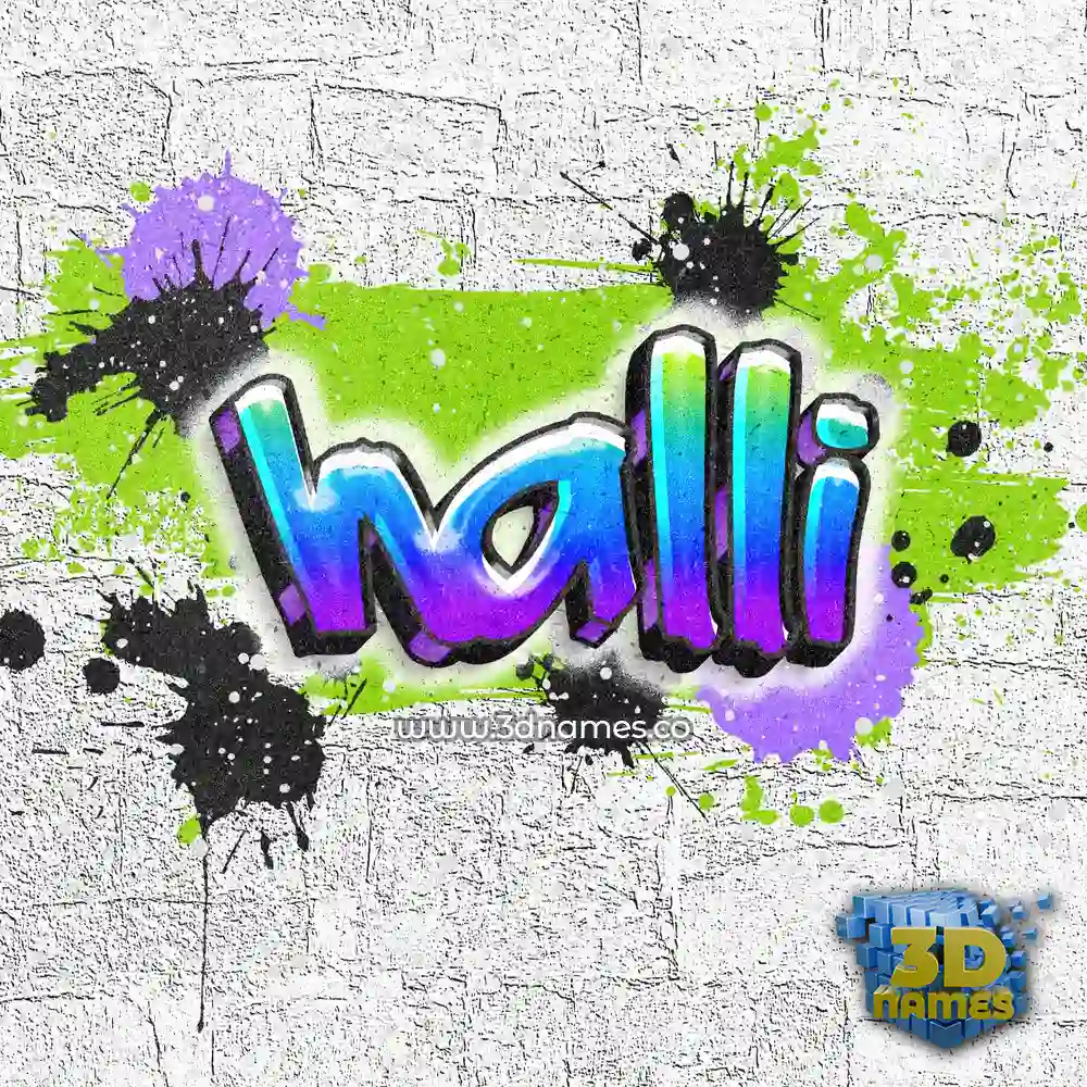halli in Graffiti Grunge style - 3D name wallpaper
