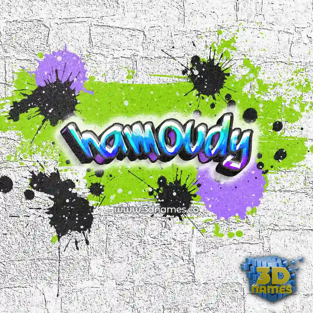 hamoudy in Graffiti Grunge style - 3D name wallpaper