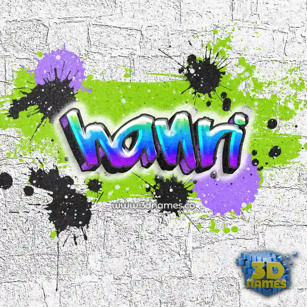 hanri in Graffiti Grunge style - 3D name wallpaper