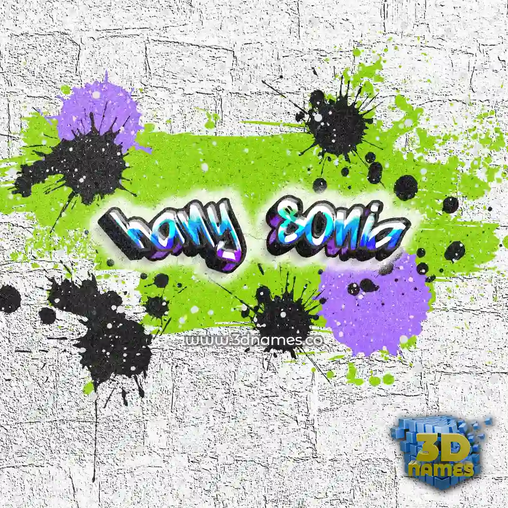 hany   sonia in Graffiti Grunge style - 3D name wallpaper