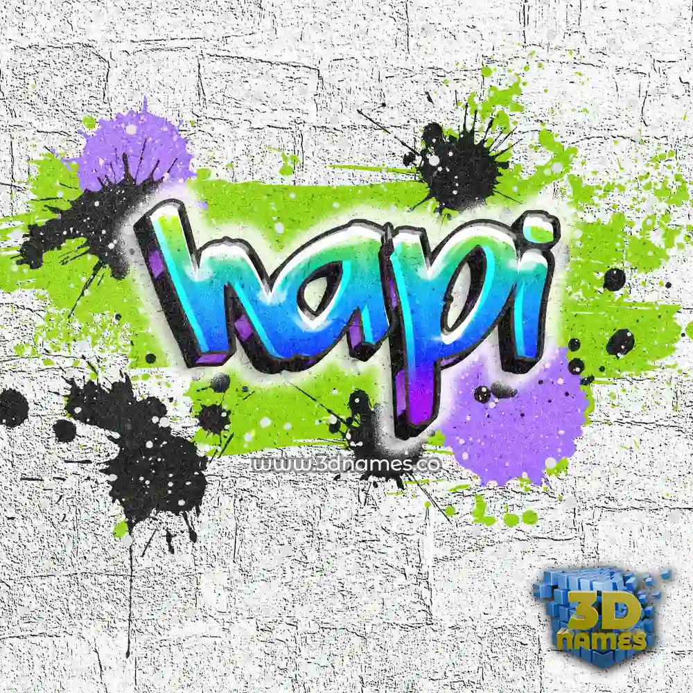 hapi in Graffiti Grunge style - 3D name wallpaper