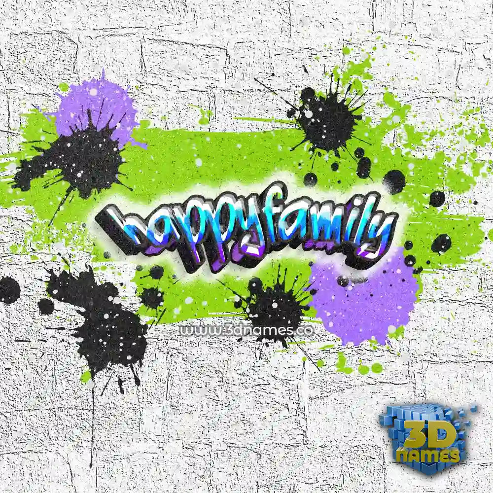 happyfamily in Graffiti Grunge style - 3D name wallpaper