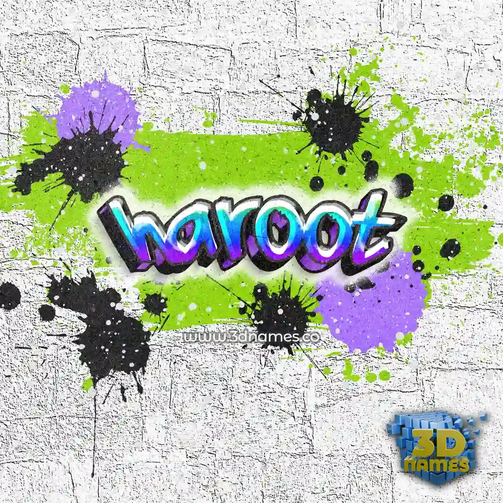 haroot in Graffiti Grunge style - 3D name wallpaper