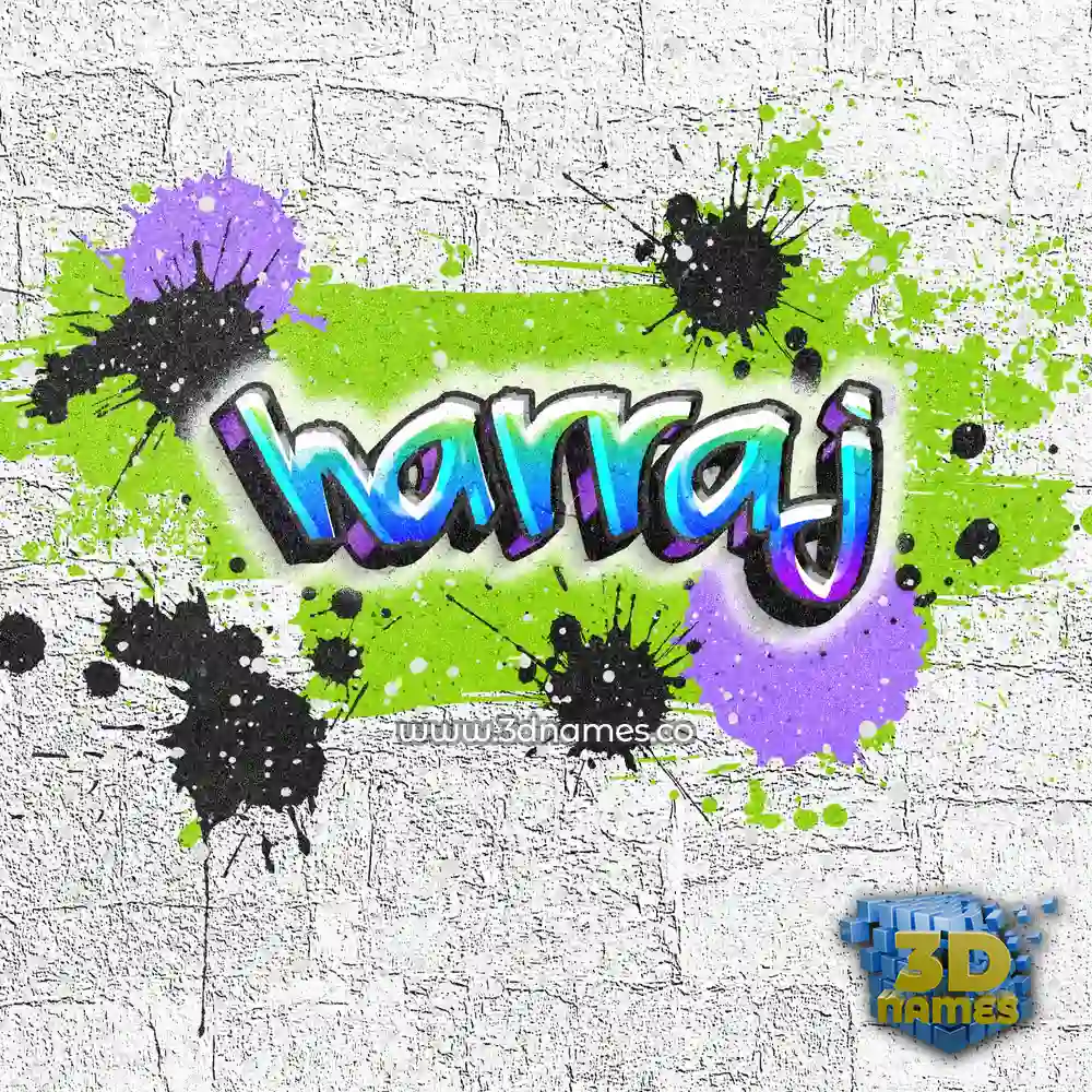 harraj in Graffiti Grunge style - 3D name wallpaper