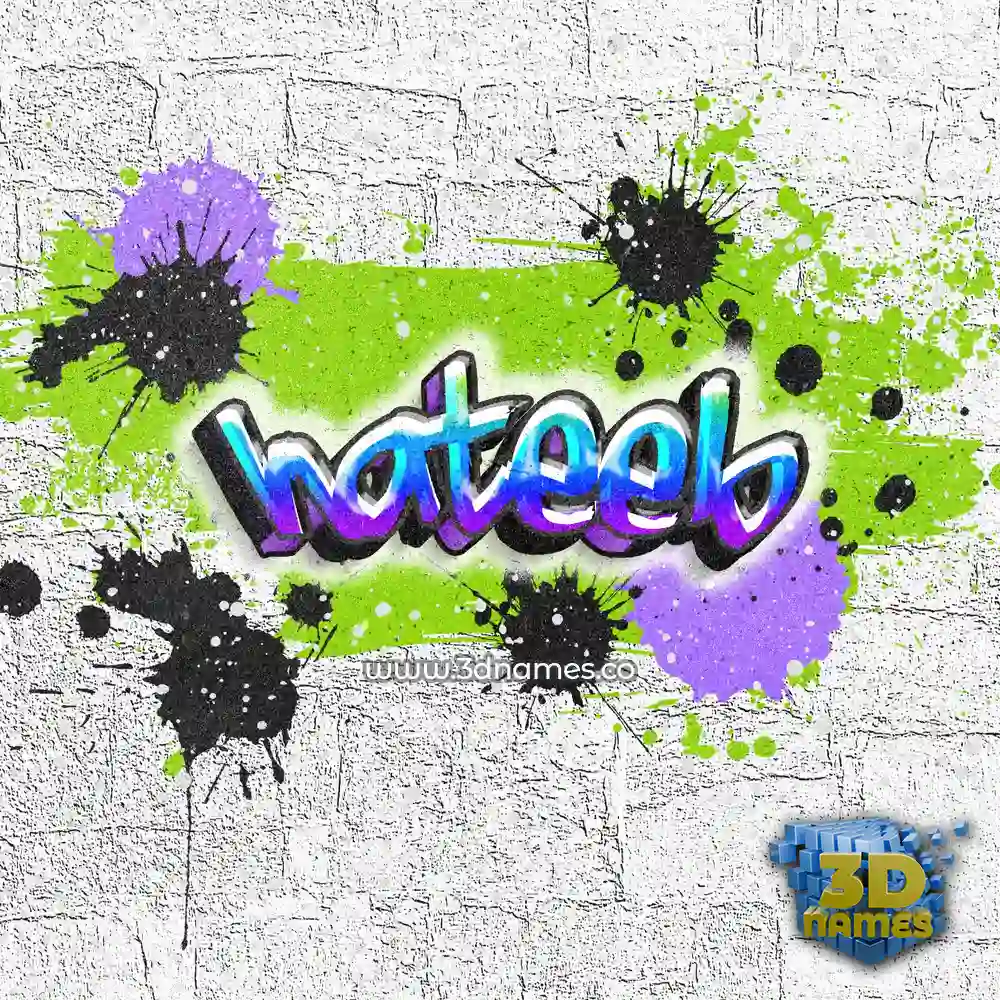 hateeb in Graffiti Grunge style - 3D name wallpaper