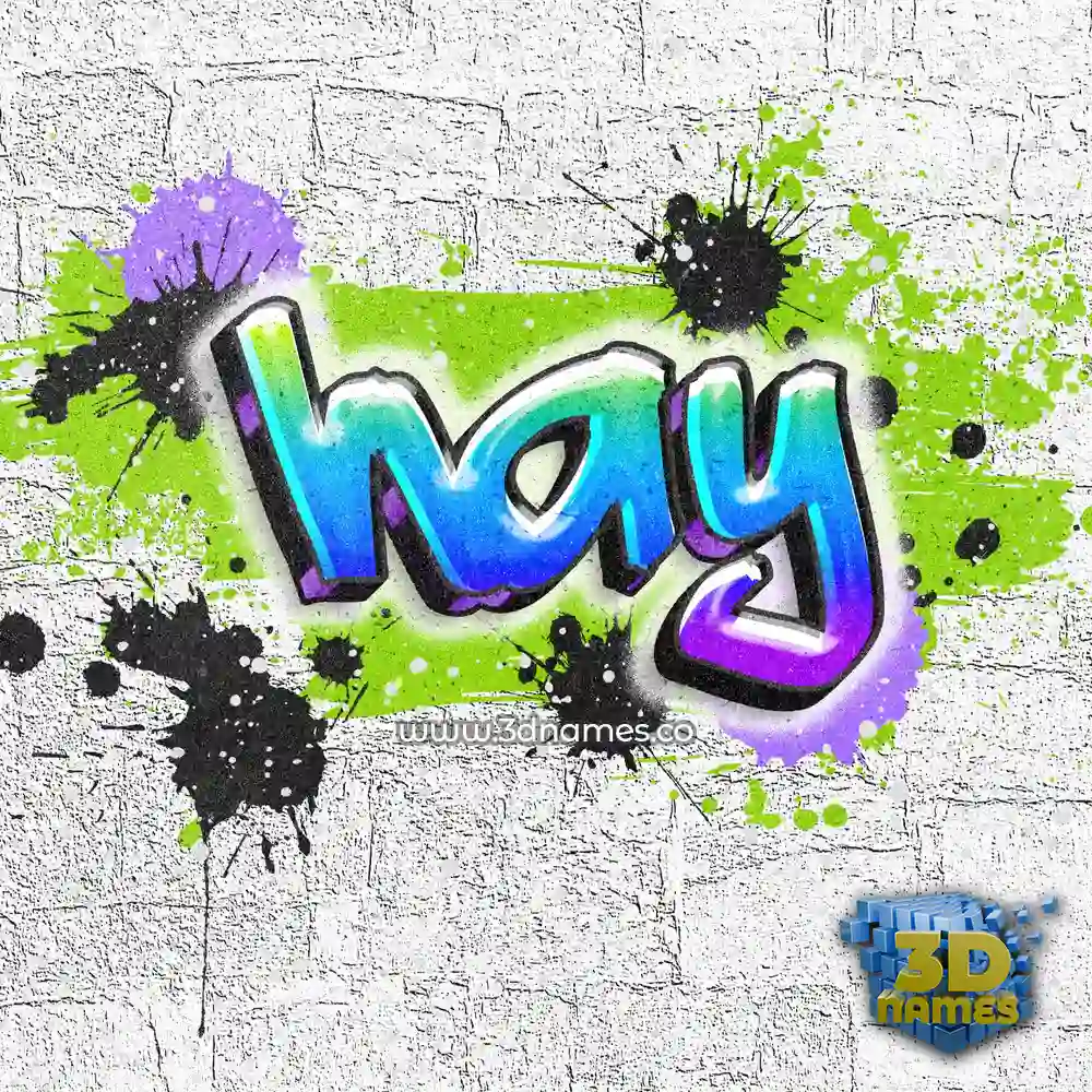 hay in Graffiti Grunge style - 3D name wallpaper