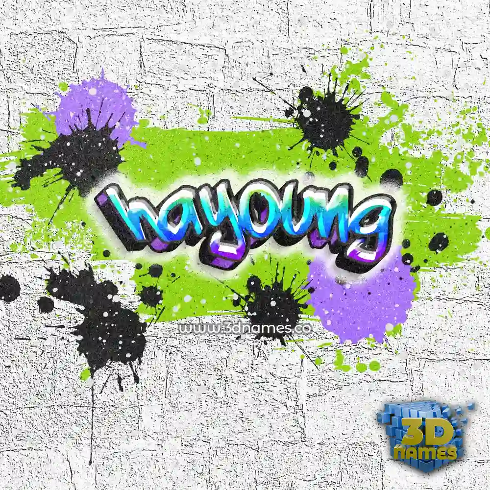 hayoung in Graffiti Grunge style - 3D name wallpaper
