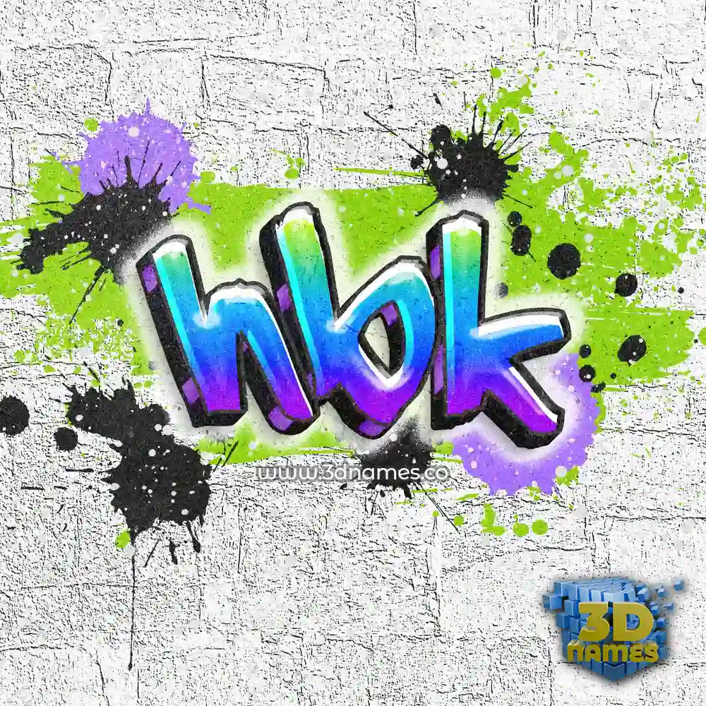 hbk in Graffiti Grunge style - 3D name wallpaper