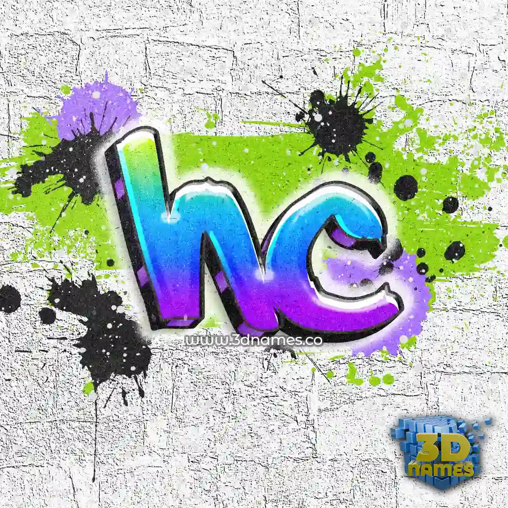 hc in Graffiti Grunge style - 3D name wallpaper