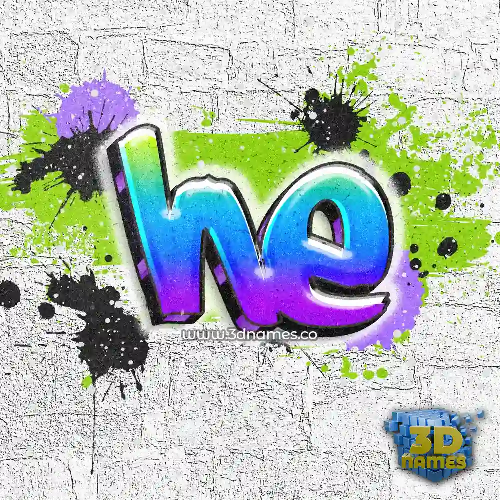 he in Graffiti Grunge style - 3D name wallpaper